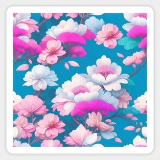 acrylic pastel flowers pattern Sticker